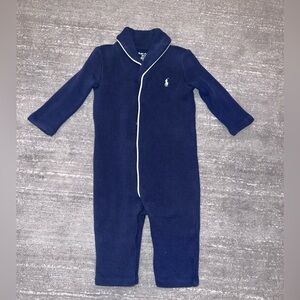 Ralph Lauren Navy Romper with Roller over Collar